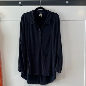 We The Free Dark Blue Button Down Shirt